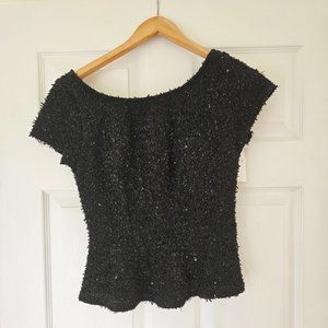 Design Lab Black Sparkly Top Size XS